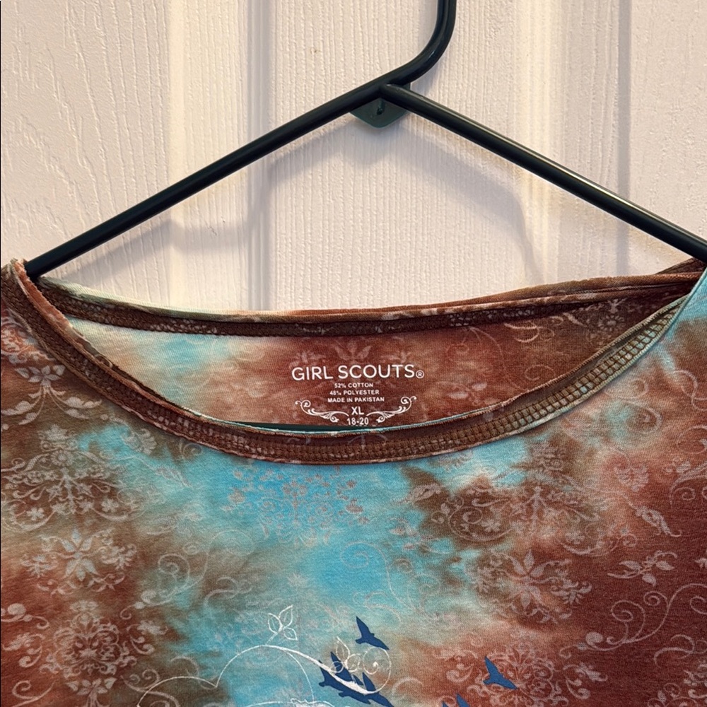 Girl Scouts Tie-Dye Long Sleeve Shirt with Peace and Love Design - Picture 3 of 11